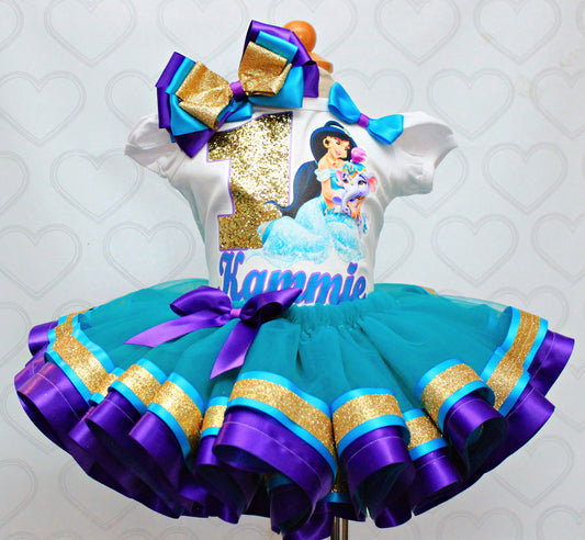 Jasmine tutu set- Jasmine outfit- Jasmine birthday outfit