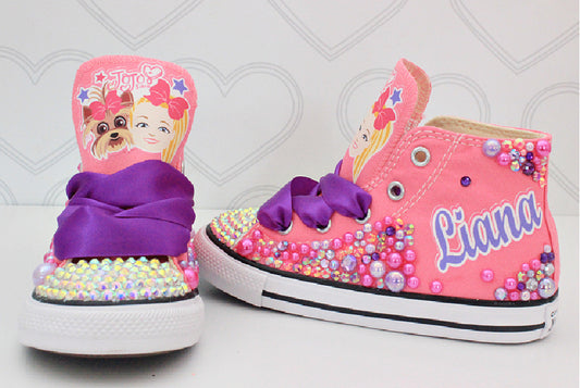 Jojo Siwa shoes-Jojo Siwa bling Converse-Girls Jojo Siwa Shoes-Jojo Siwa Converse