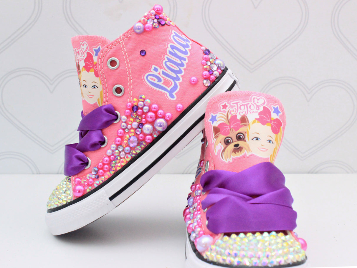 Jojo Siwa shoes-Jojo Siwa bling Converse-Girls Jojo Siwa Shoes-Jojo Siwa Converse