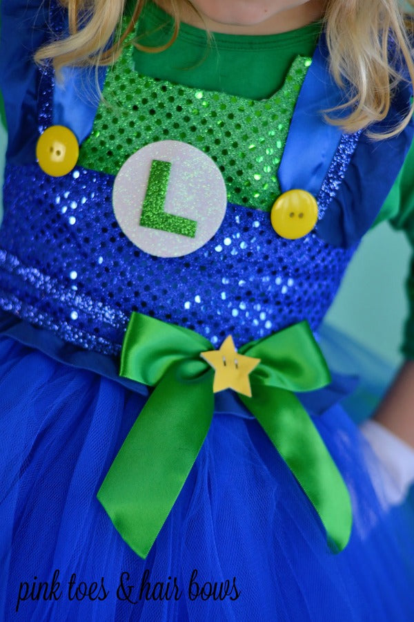 Super mario bros tutu dress- Luigi Costume- luigi dress-luigi tutu-luigi tutu dress