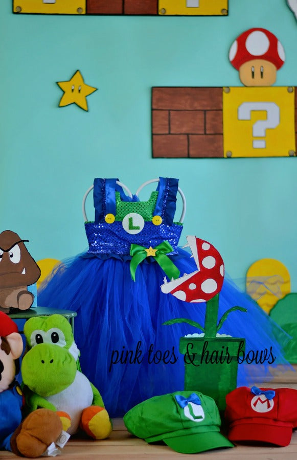 Super mario bros tutu dress- Luigi Costume- luigi dress-luigi tutu-luigi tutu dress