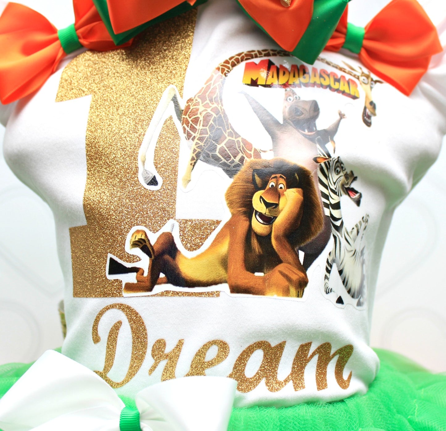 Madagascar tutu set-Madagascar tutu set-Madagascar outfit-Madagascar ribbon trim set