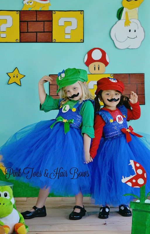 Super mario bros tutu dress- Mario Costume- mario dress- mario tutu- mario tutu dress