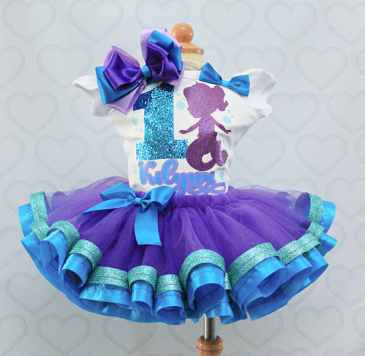 Mermaid Tutu set-Mermaid outfit-Mermaid dress- Mermaid tutu-Mermaid Birthday outfit