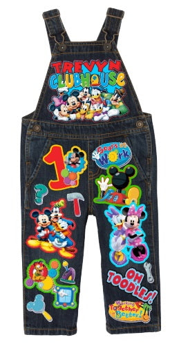Mickey Mouse Clubhouse overalls-Mickey Mouse Clubhouse outfit- Mickey Mouse Clubhouse birthday shirt- Mickey Mouse Clubhouse birthday outfit