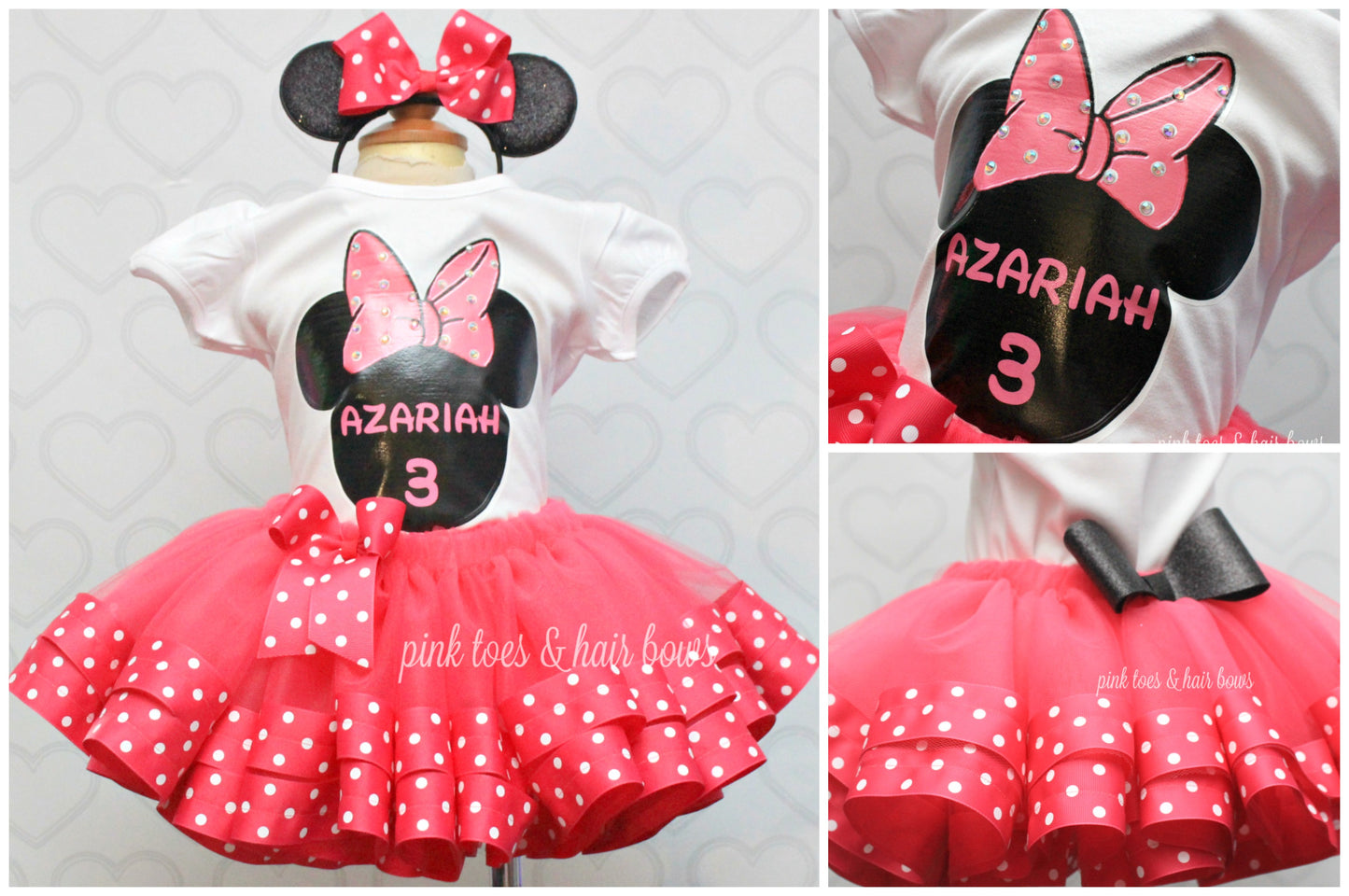Mouse Tutu set- mouse outfit- mouse birthday outfit