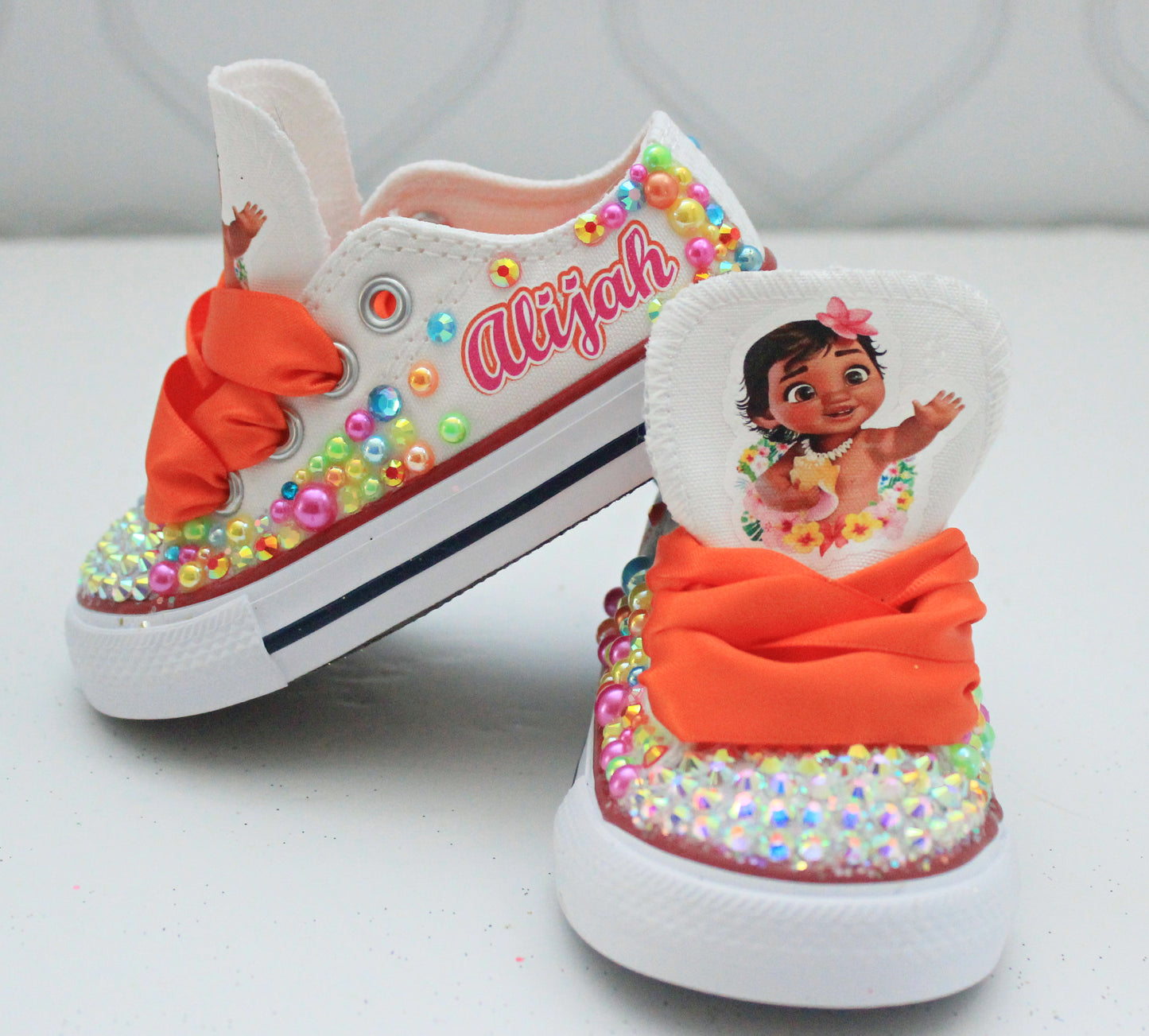 Moana shoes- Moana bling Converse-Girls Moana Shoes-Moana converse
