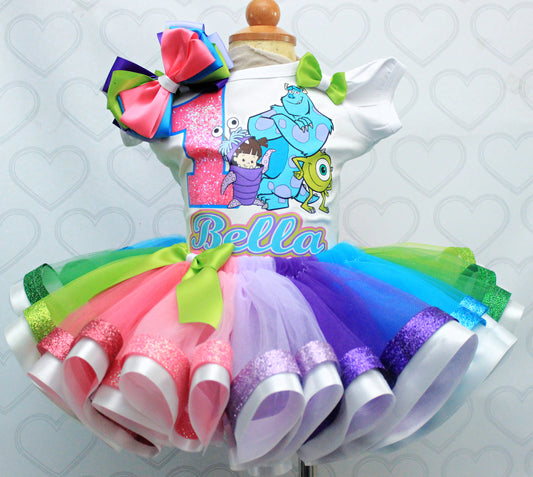 Monsters inc tutu set-Monsters inc tutu -Monsters inc outfit-Monsters inc birthday-Boo tutu set