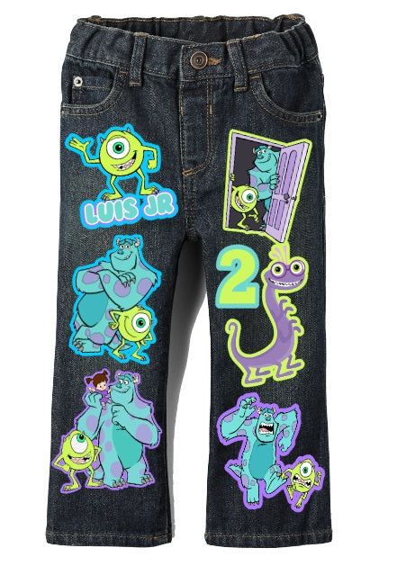 Monsters inc outfit -Monsters inc Denim Set-Boys Monsters inc denim set- Monsters inc Birthday outfit