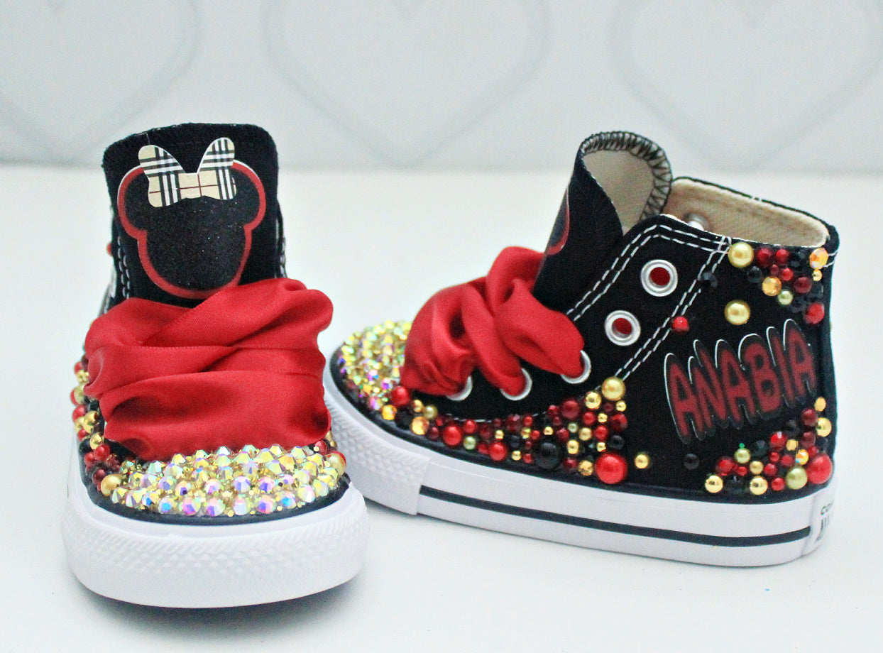 Minnie shoes- Minnie bling Converse-Girls Mouse Shoes- Mouse Converse