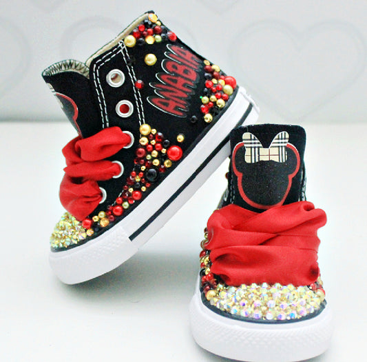 Minnie shoes- Minnie bling Converse-Girls Mouse Shoes- Mouse Converse