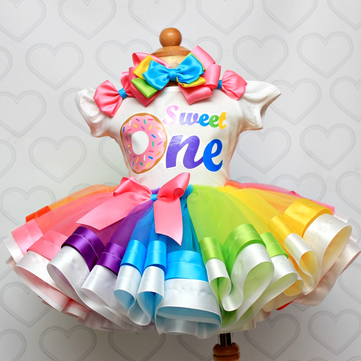 Donut Tutu set- Donut outfit-Donut dress- donut tutu-Rainbow Donut tutu set