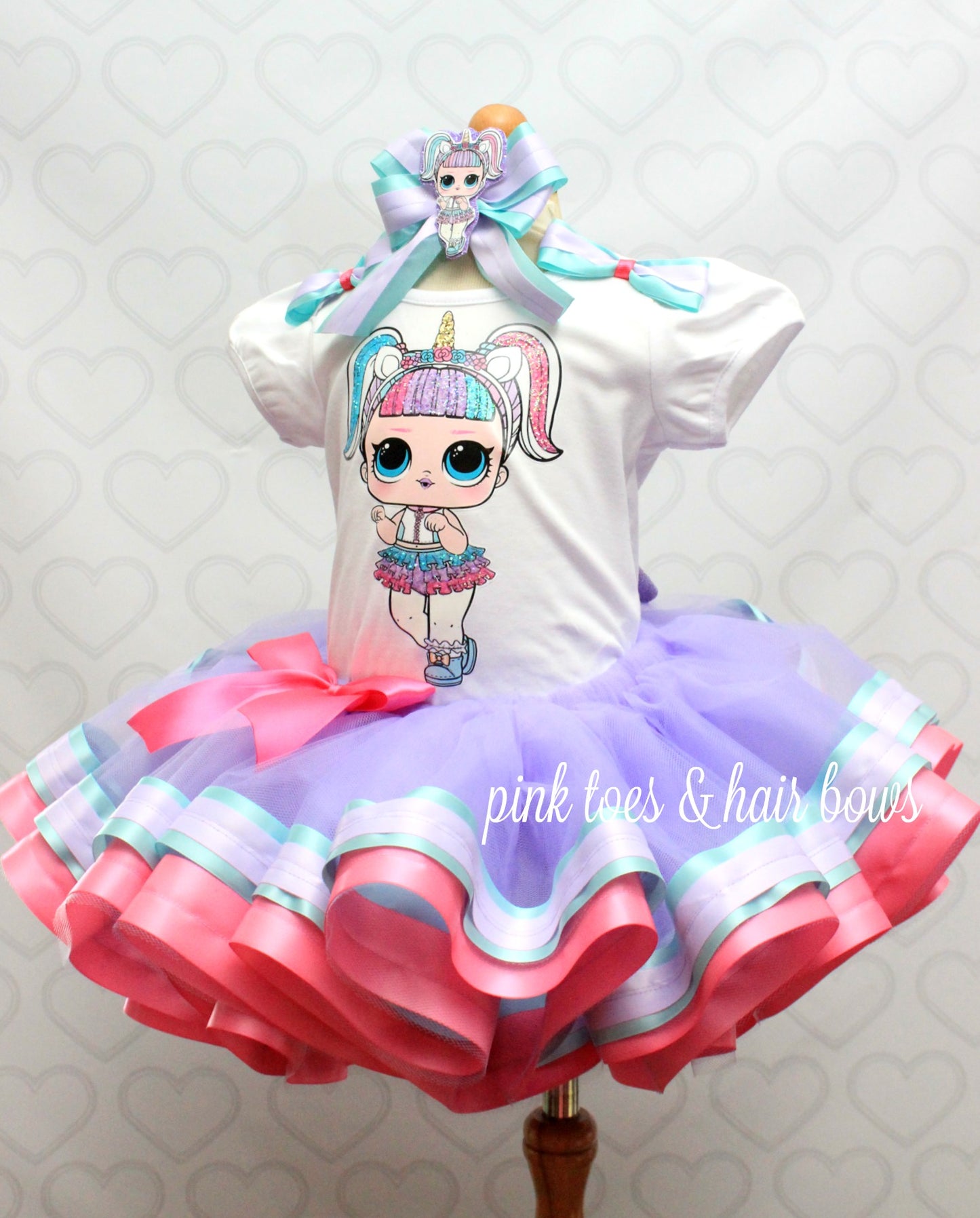 Unicorn lol surprise doll tutu set-Unicorn lol surprise outfit-Unicorn lol dress