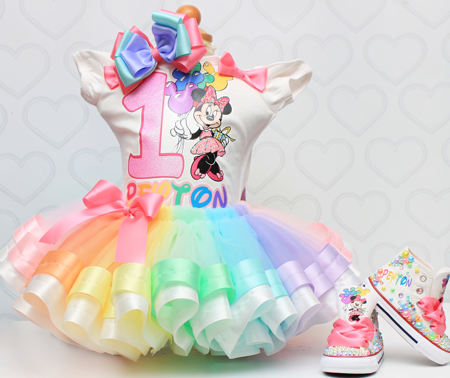Mouse Tutu set- mouse outfit- mouse birthday outfit-Pastel mouse tutu