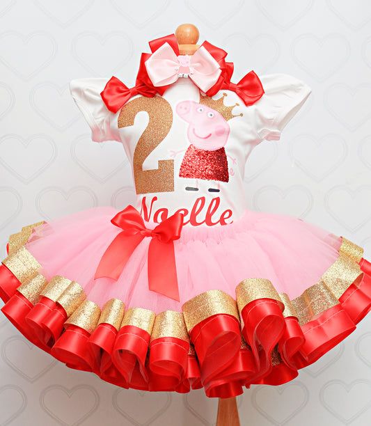 Peppa the Pig tutu set-Peppa the Pig outfit-Peppa the Pig dress