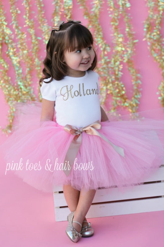 Pink and gold Tutu Set