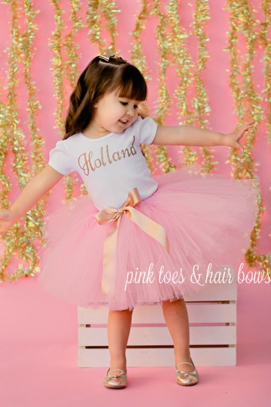Pink and gold Tutu Set