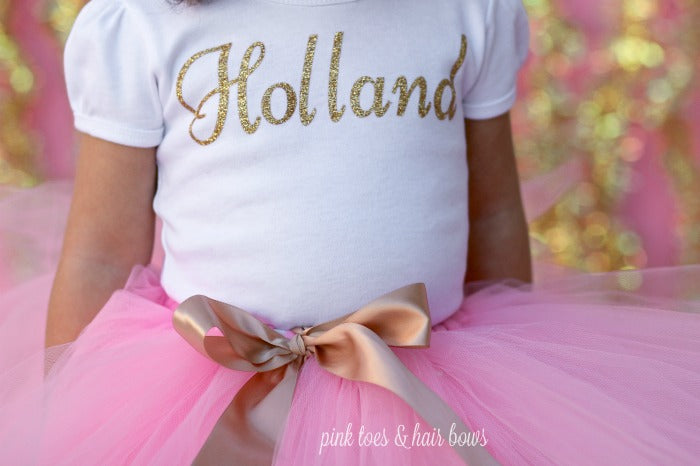 Pink and gold Tutu Set
