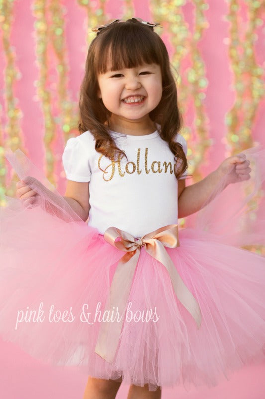 Pink and gold Tutu Set