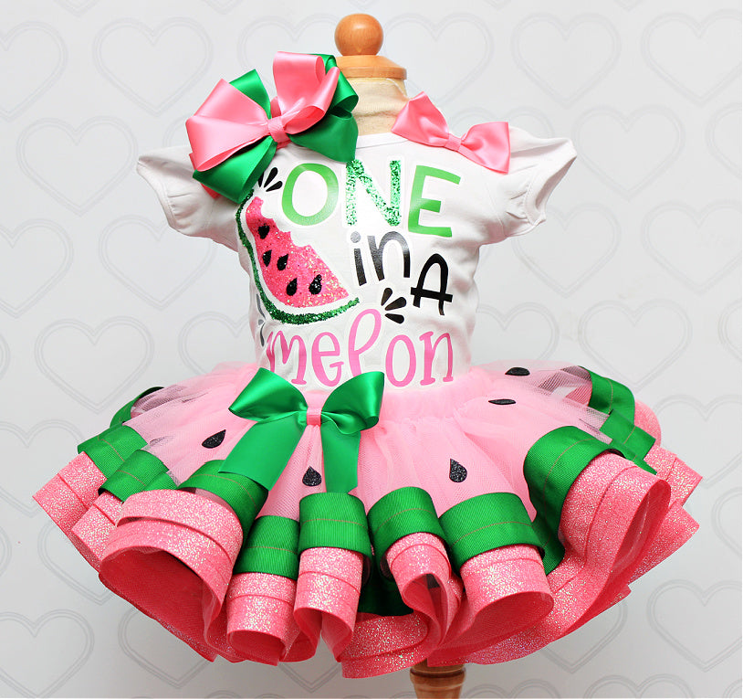 Watermelon tutu set-Watermelon outfit-Watermelon dress-One in a melon tutu set