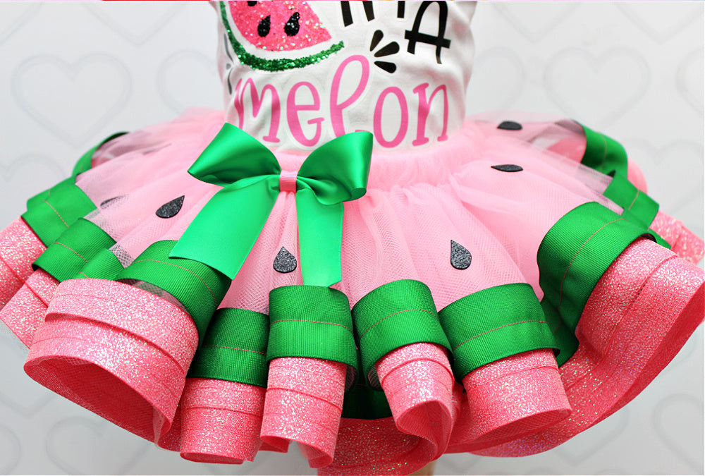 Watermelon tutu set-Watermelon outfit-Watermelon dress-One in a melon tutu set
