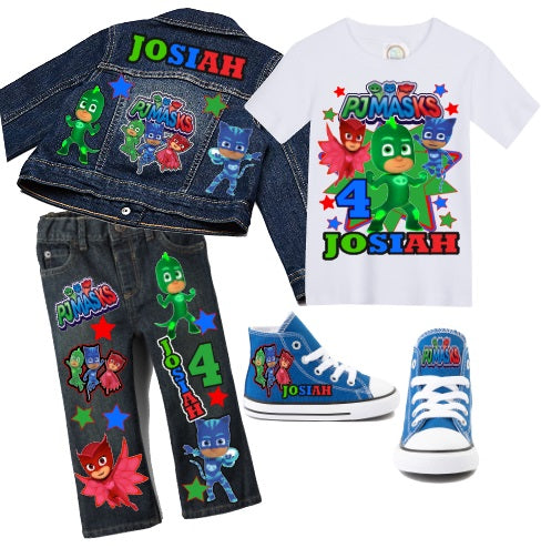Pj mask Denim Set-Boys Pj mask denim set-Pj mask Birthday outfit-Pj mask boys outfit