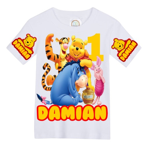 Winnie the Pooh Overalls-Winnie the pooh Birthday Overalls-Winnie the pooh Birthday outfit