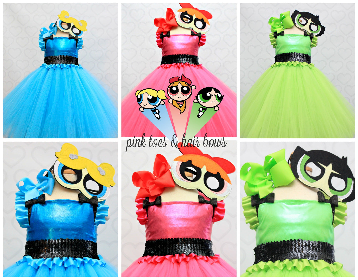 Powerpuff girl costume- powerpuff girl tutu costume- powerpuff costume dress- Powerpuff girl dress-powerpuff girl tutu-Blossom costume-buttercup costume-bubbles costume