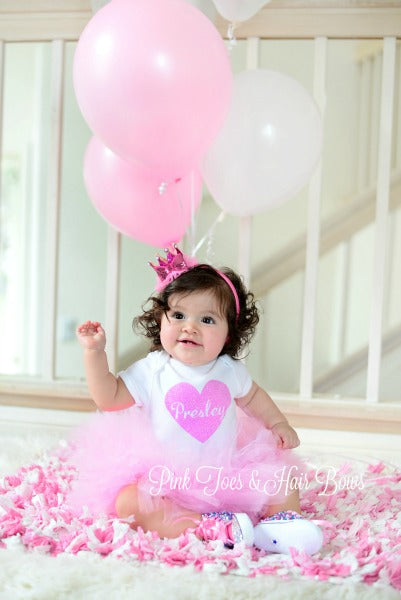 Presley in Pink Tutu Set-Birthday tutu set Pink Toes & Hair Bows Presley in Pink Tutu Set-Birthday tutu set Pink Toes & Hair Bows