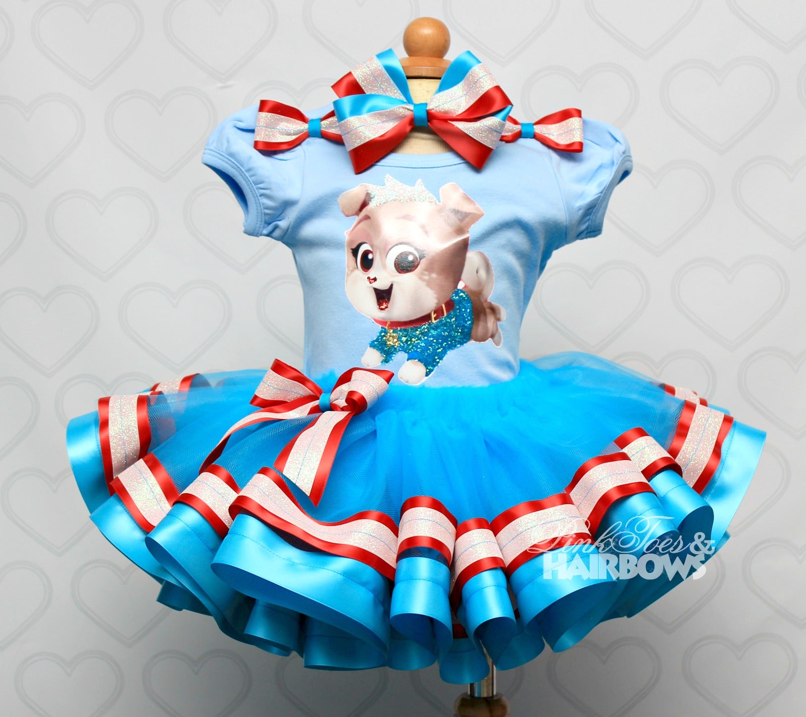 Puppy Dog Pals tutu set-Puppy Dog Pals outfit-Puppy Dog Pals dress Pink Toes & Hair Bows Puppy Dog Pals tutu set-Puppy Dog Pals outfit-Puppy Dog Pals dress Pink Toes & Hair Bows