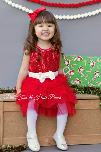 Red Glitter Tutu Cute Dress-Ready to ship