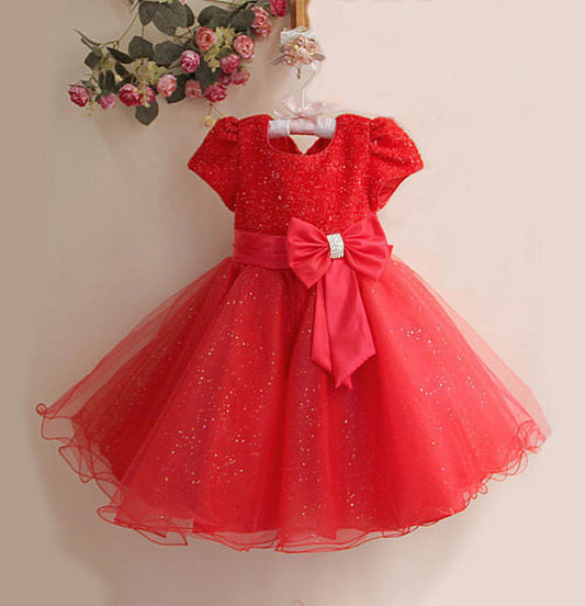 Red Glitter Christmas Dress-Ready to ship