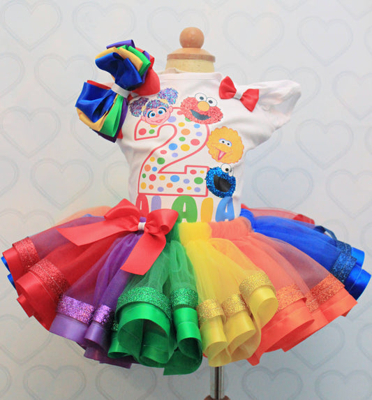 Sesame tutu set- sesame outfit-sesame birthday outfit