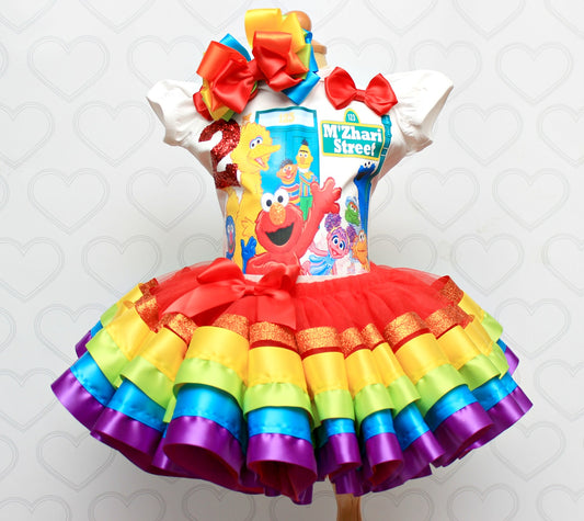Sesame tutu set- sesame outfit-sesame birthday outfit