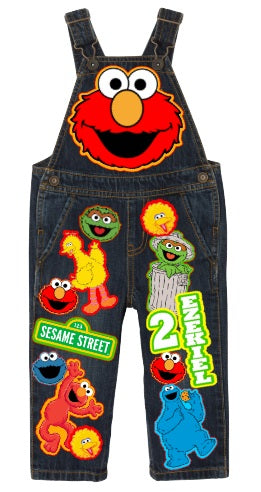 Sesame street overalls-Sesame street outfit-Sesame street birthday shirt