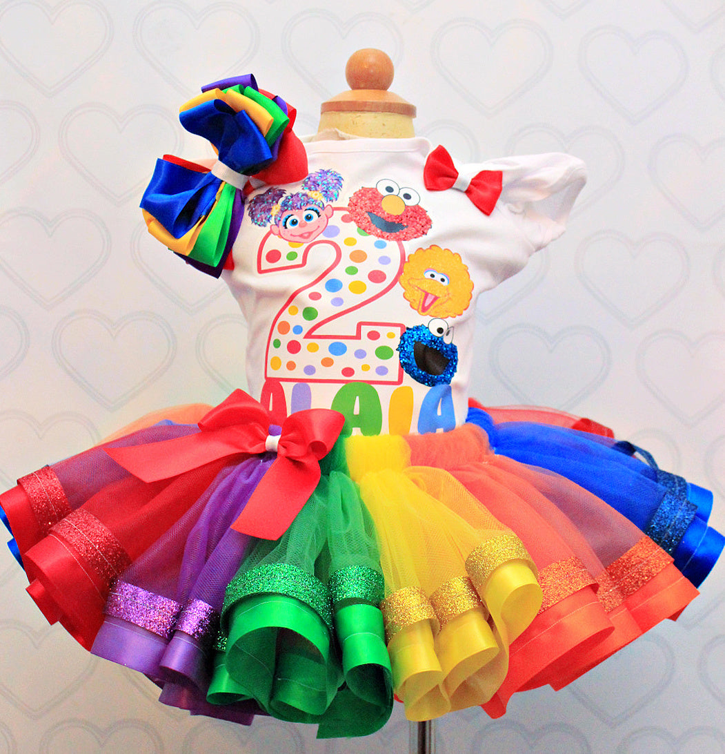 Sesame tutu set- sesame outfit-sesame birthday outfit