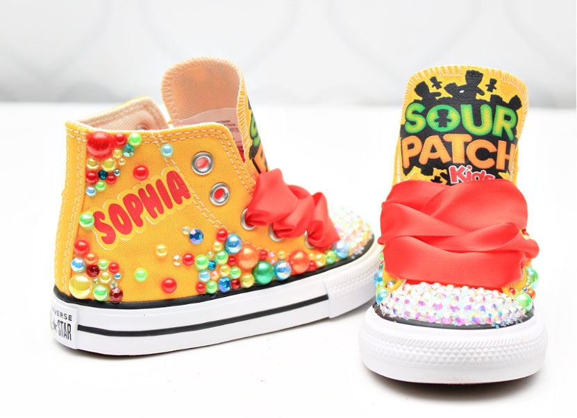 Sour Patch Kids shoes- Sour Patch bling Converse-Girls Sour Patch Shoes-Sour Patch Converse