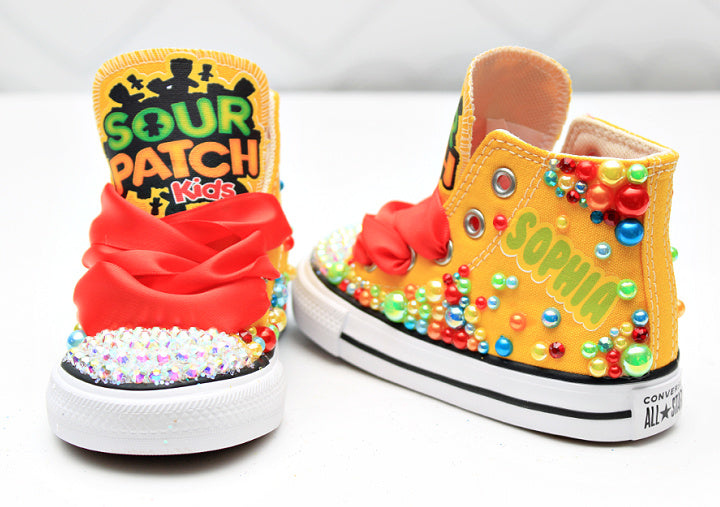 Sour Patch Kids shoes- Sour Patch bling Converse-Girls Sour Patch Shoes-Sour Patch Converse