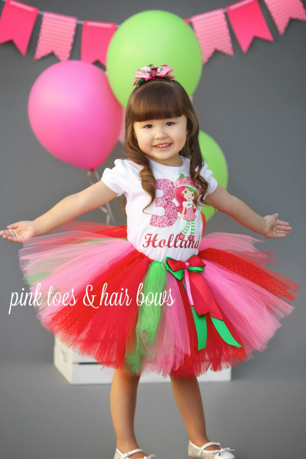 Strawberry Shortcake tutu Set-strawberry shortcake outfit Strawberry Shortcake tutu Set-strawberry shortcake outfit