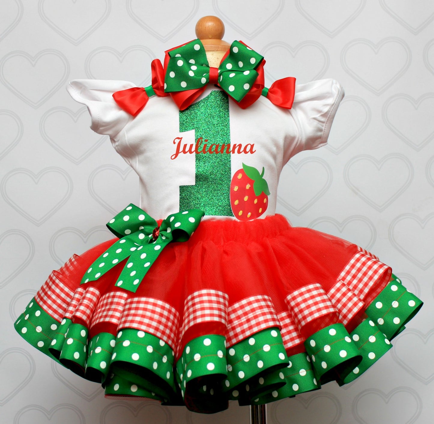 Strawberry tutu set-Strawberry outfit-Strawberry dress