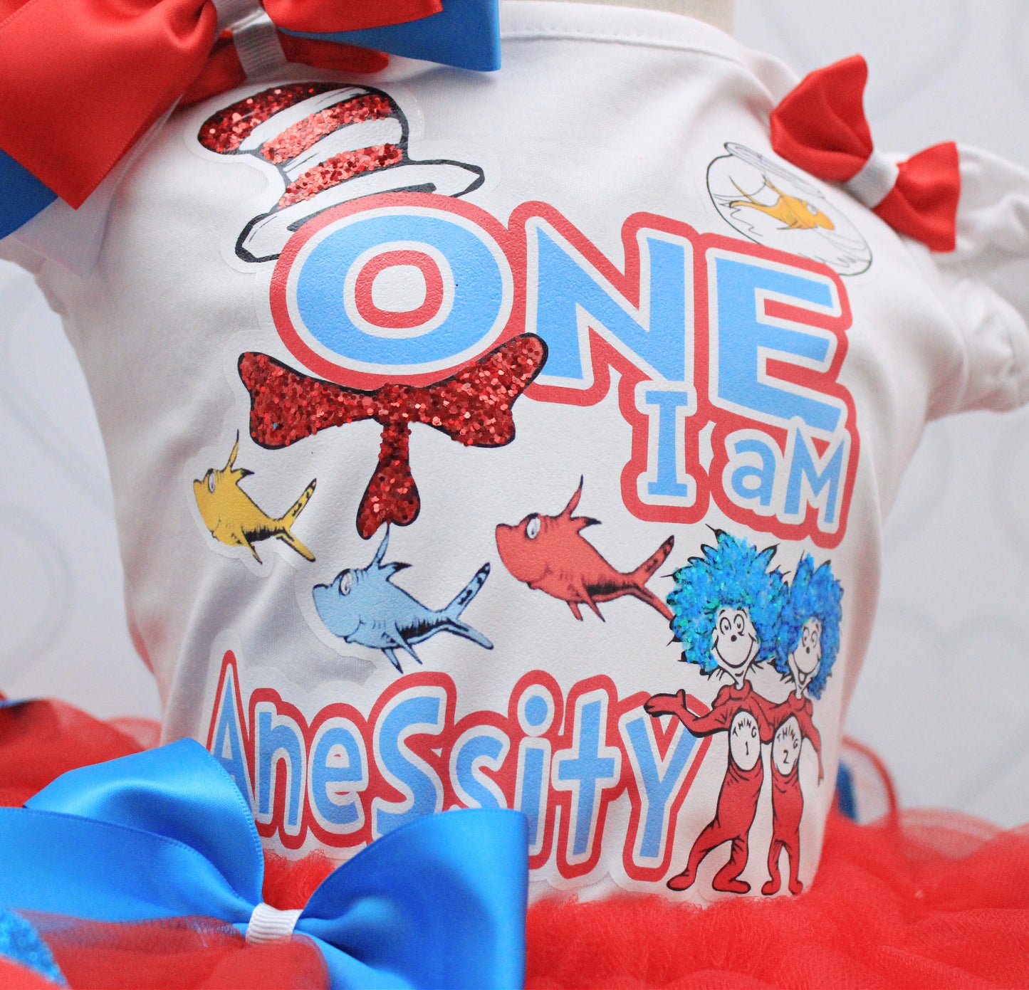 Cat in the hat tutu set- Cat in the hat outfit-Cat in the hat dress