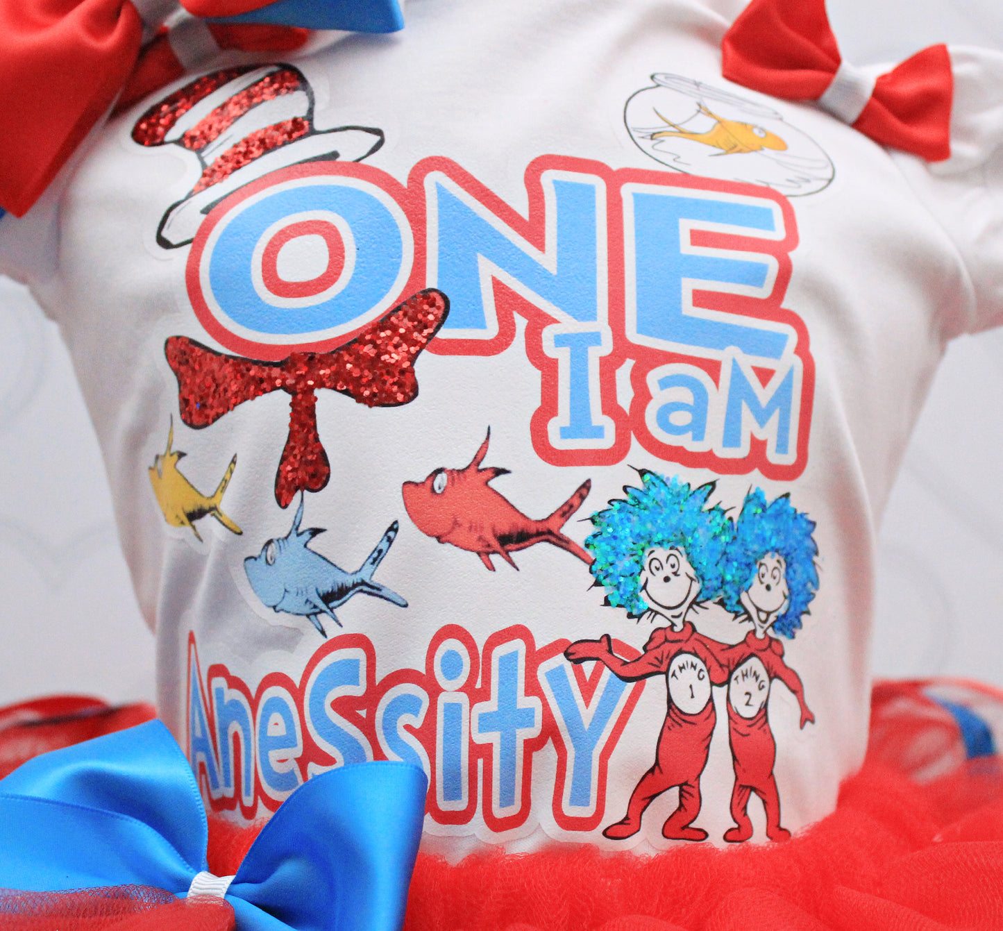 Cat in the hat tutu set- Cat in the hat outfit-Cat in the hat dress