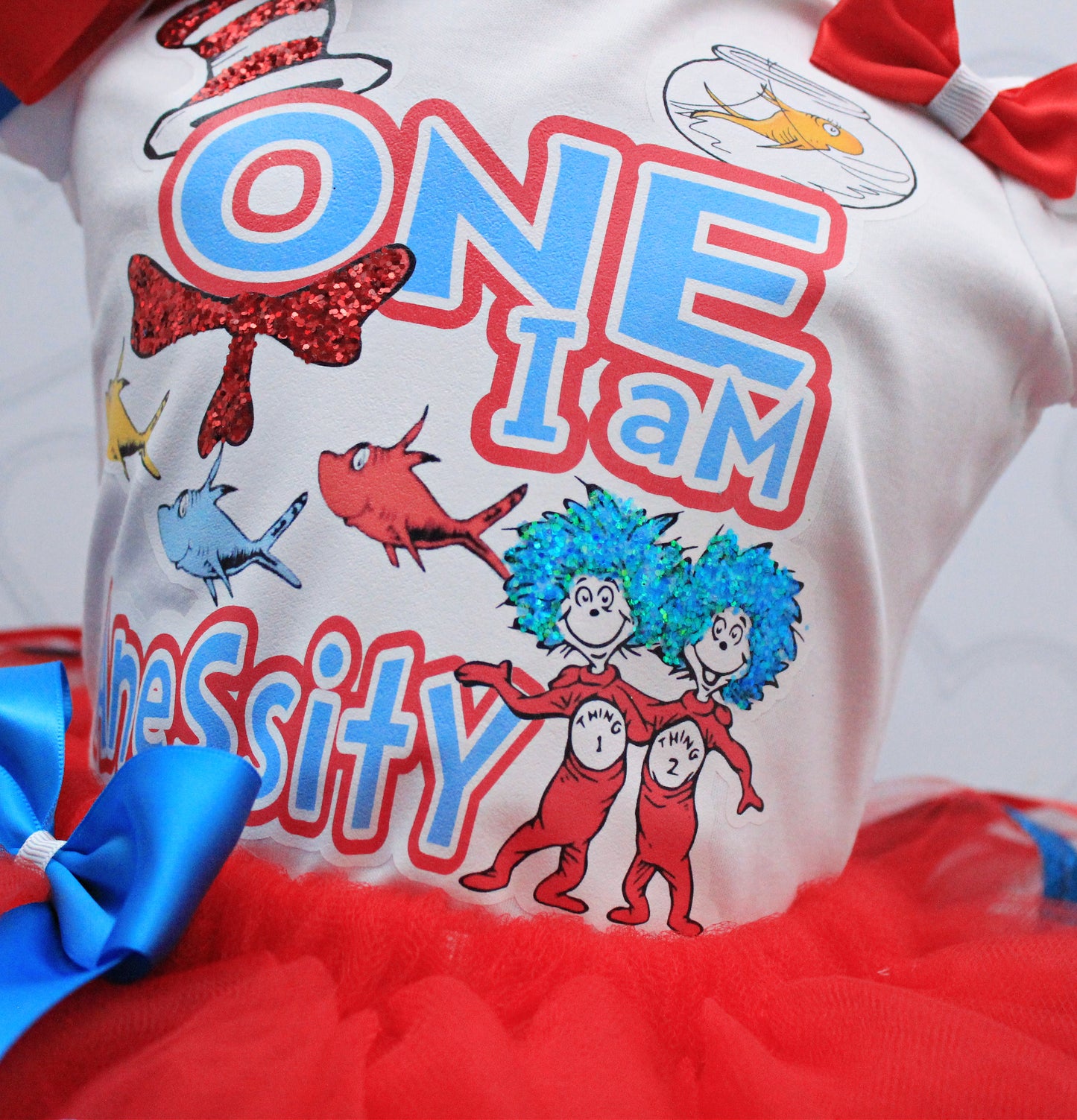 Cat in the hat tutu set- Cat in the hat outfit-Cat in the hat dress