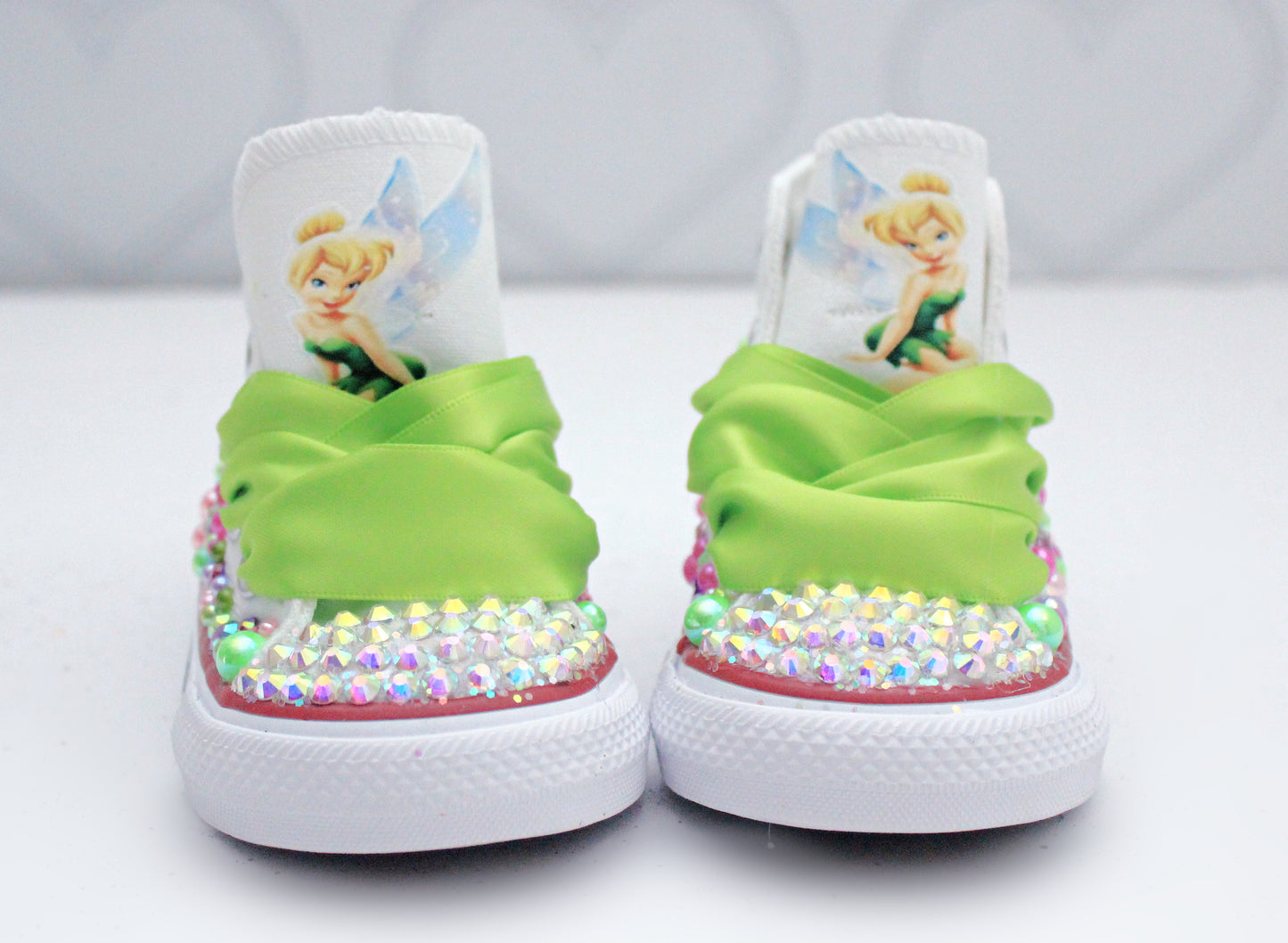 Tinkerbell shoes- Tinkerbell bling Converse-Girls Tinkerbell Shoes-Tinkerbell Converse