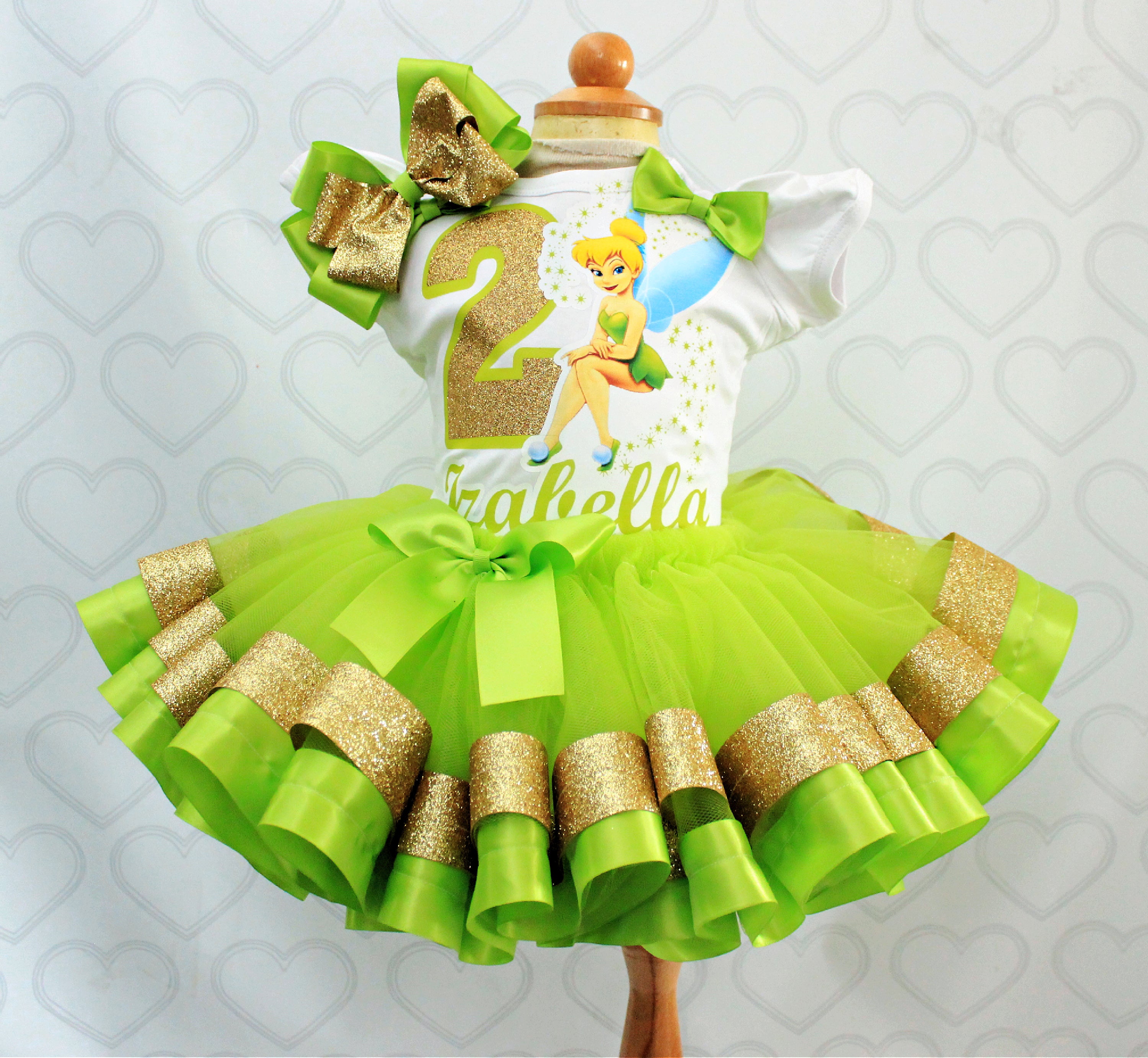 Tinkerbell tutu set-Tinkerbell outfit-Tinkerbell dress – Pink Toes & Hair Bows