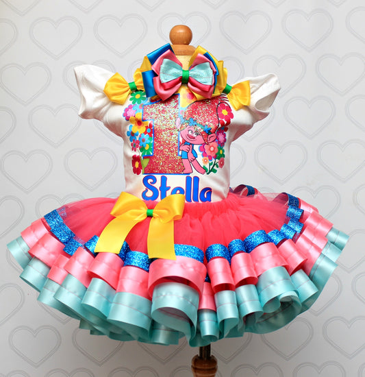Trolls tutu set-Trolls outfit-Trolls dress-Poppy Trolls tutu set