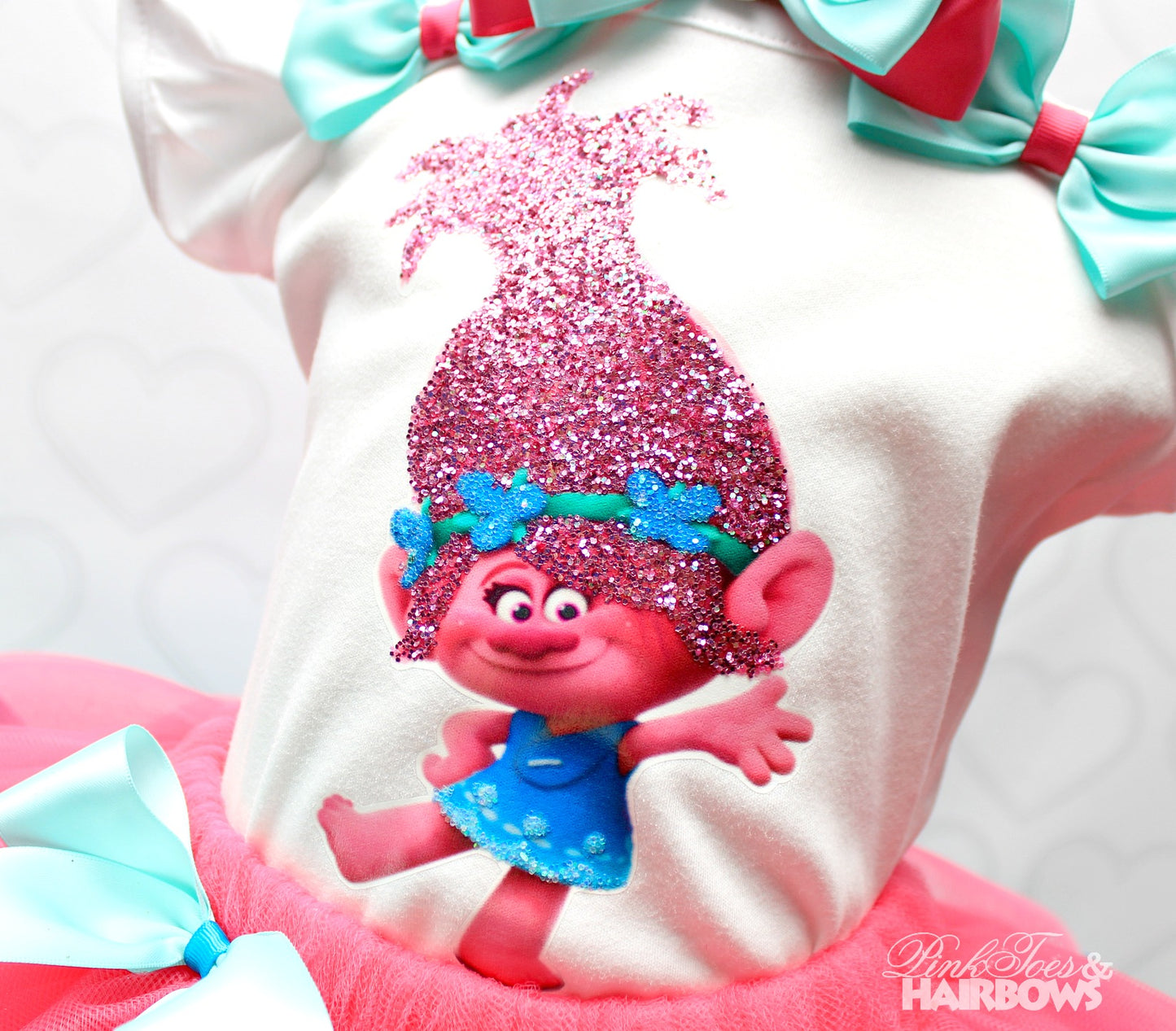 Poppy Troll tutu set-Poppy troll outfit-Poppy trolls dress