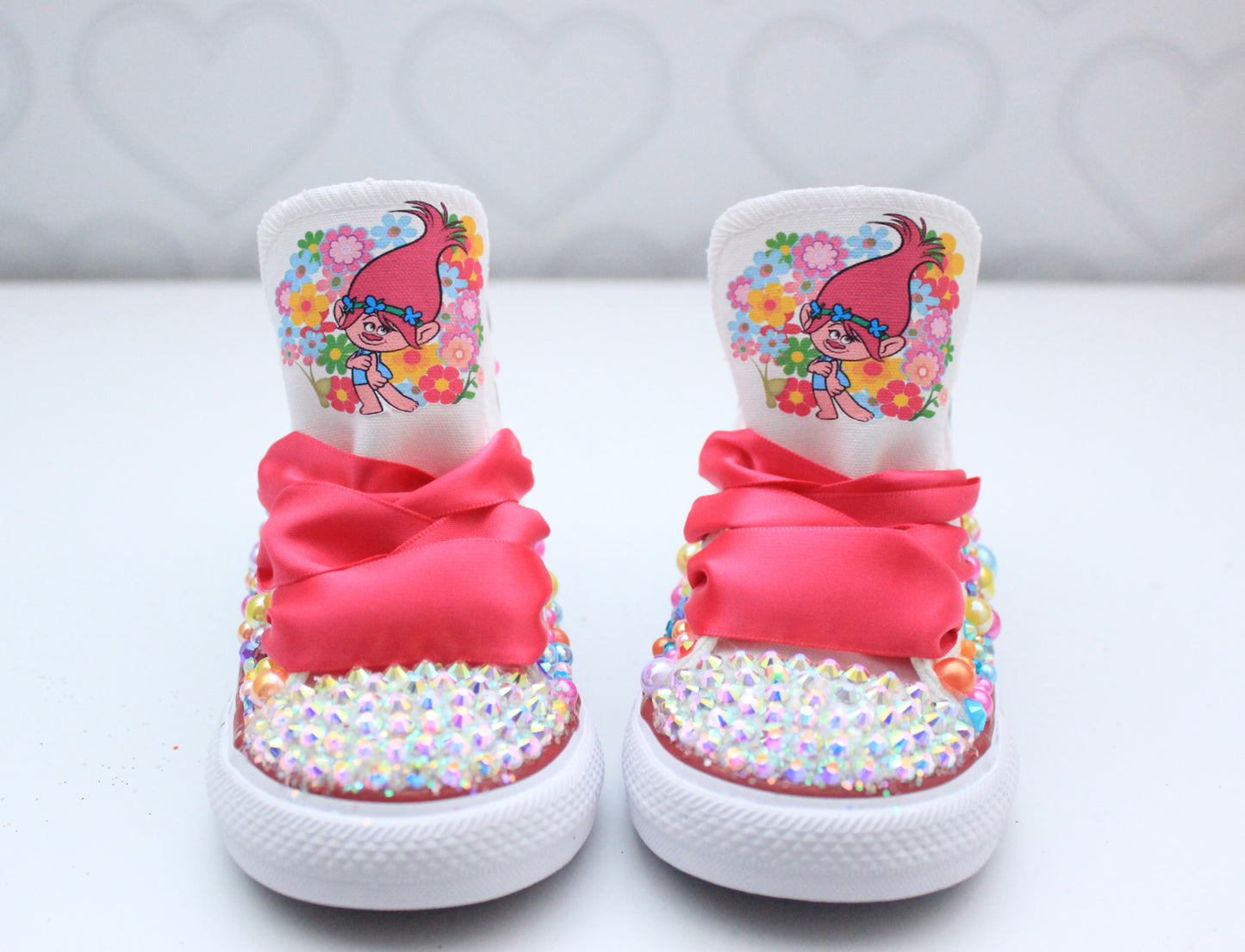 Poppy Troll shoes- Poppy Troll bling Converse-Girls Poppy Troll Shoes-Poppy Troll shoes