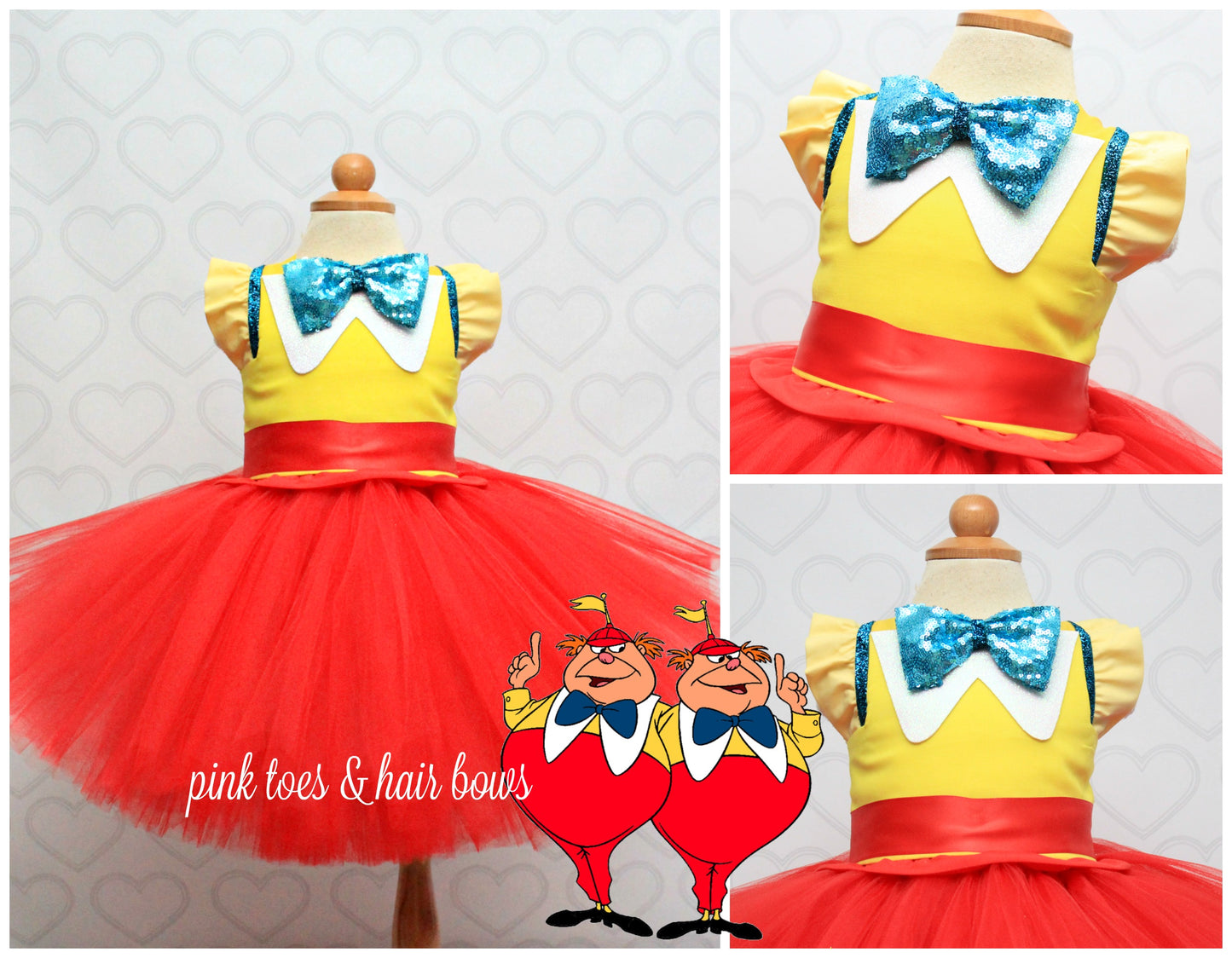 Tweedle dee Tweedle Dum dress-Tweedle dee Tweedle Dum costume-Tweedle dee Tweedle Dum tutu-Tweedle dee Tweedle Dum tutu dress