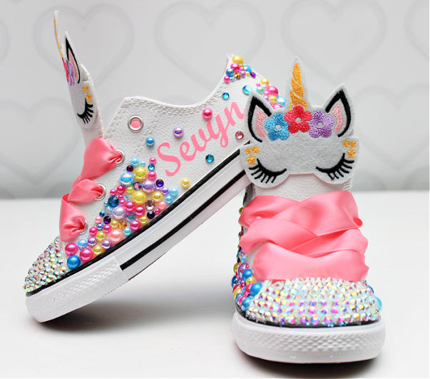 Unicorn shoes- Unicorn bling Converse-Girls Unicorn Shoes-Unicorn converse